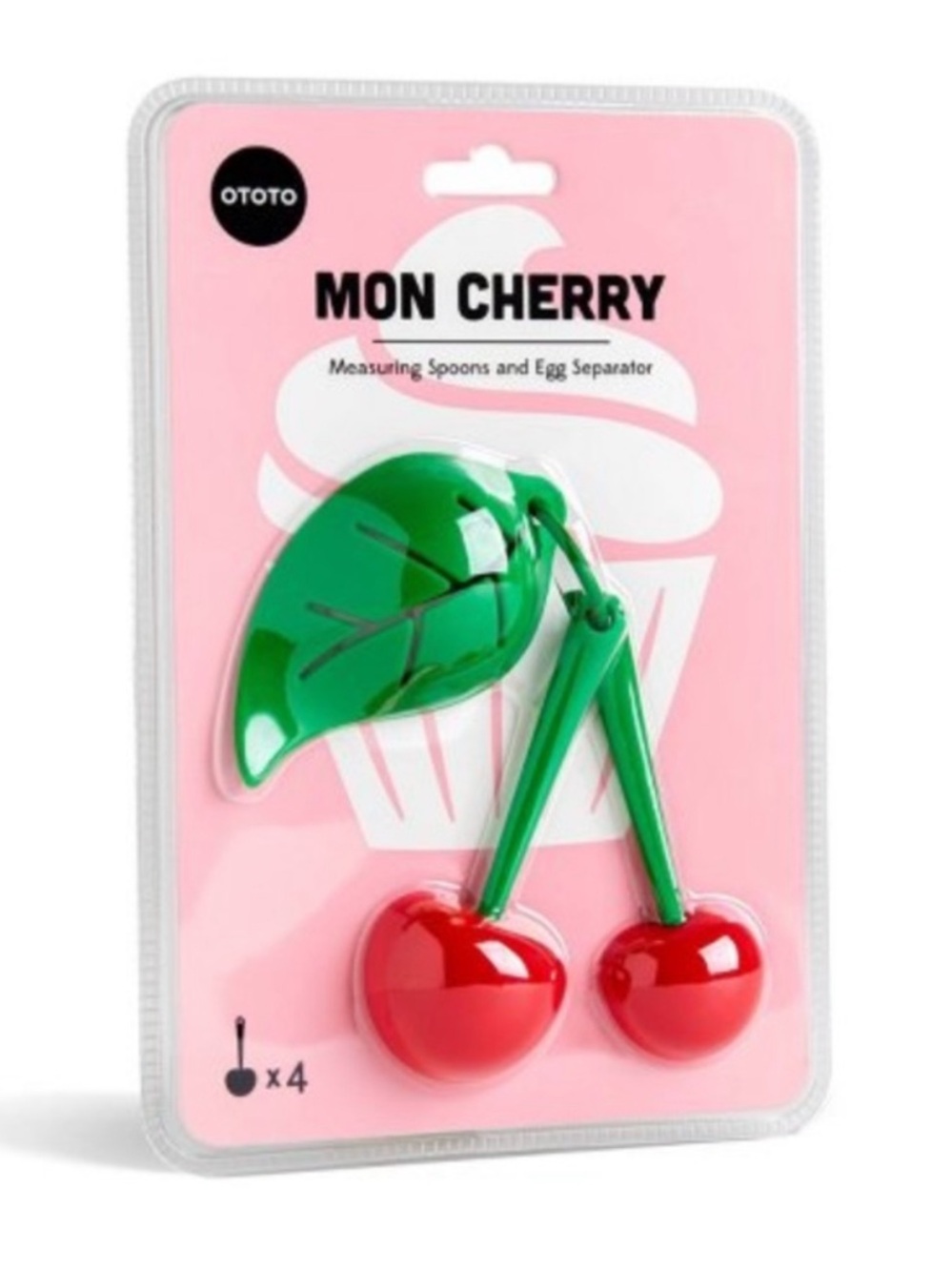 🆕 OTOTO Mon Cherry Measuring Spoons - Red & Green